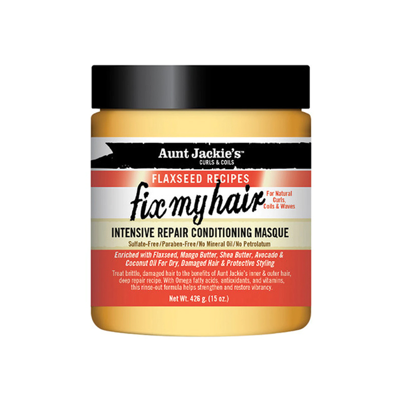 Mascarilla Reparadora - Receitas de Linhaça Fix My Hair Máscara Condicionadora de Reparação Intensiva 426 G - Aunt Jackie's