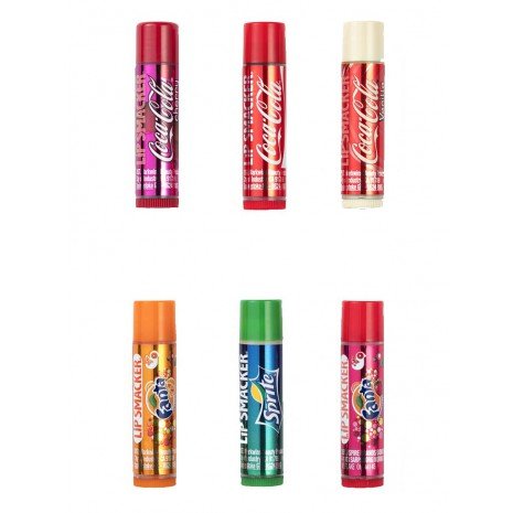 Conjunto de 6 caixas de lata vintage de bálsamos de Coca-Cola sortidas - Lip Smacker
