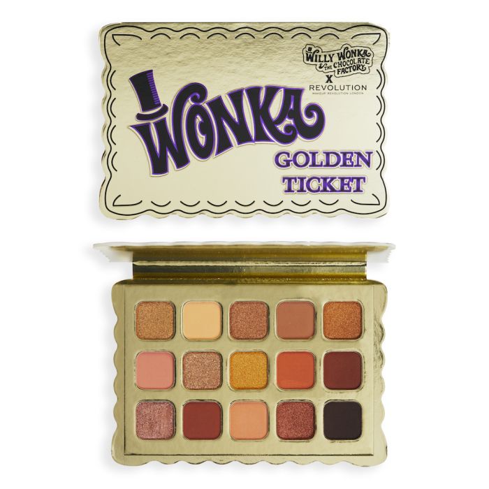 Willy Wonka Golden Ticket Paleta de Sombras - Make Up Revolution