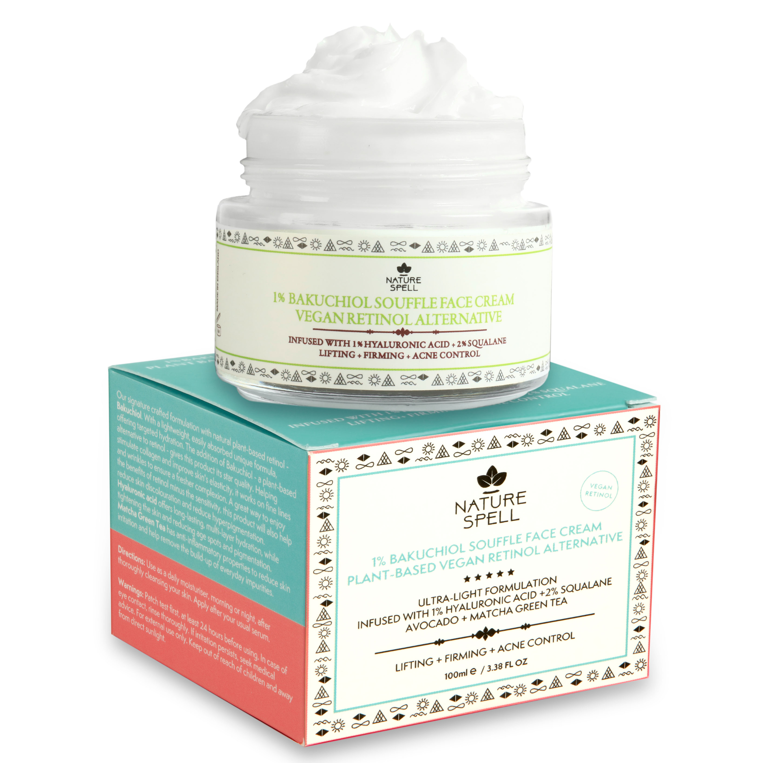 Bakuchiol Creme Facial Hidratante, Abacate e Chá Verde Matcha 150 ml - Nature Spell