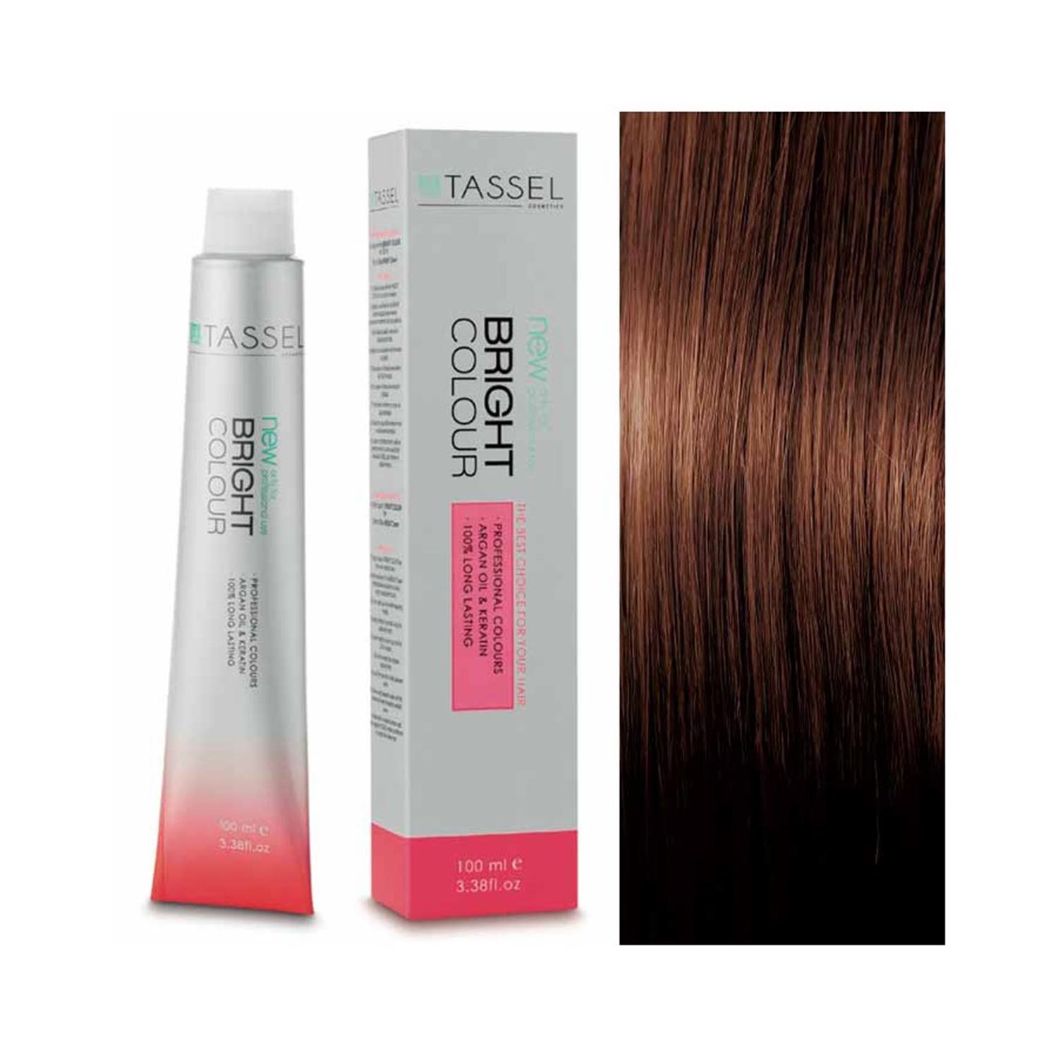 5 Castanho Claro - Tintura com Óleo de Argan e Queratina 100 ml - Tassel: 6.4 Rubio oscuro cobre