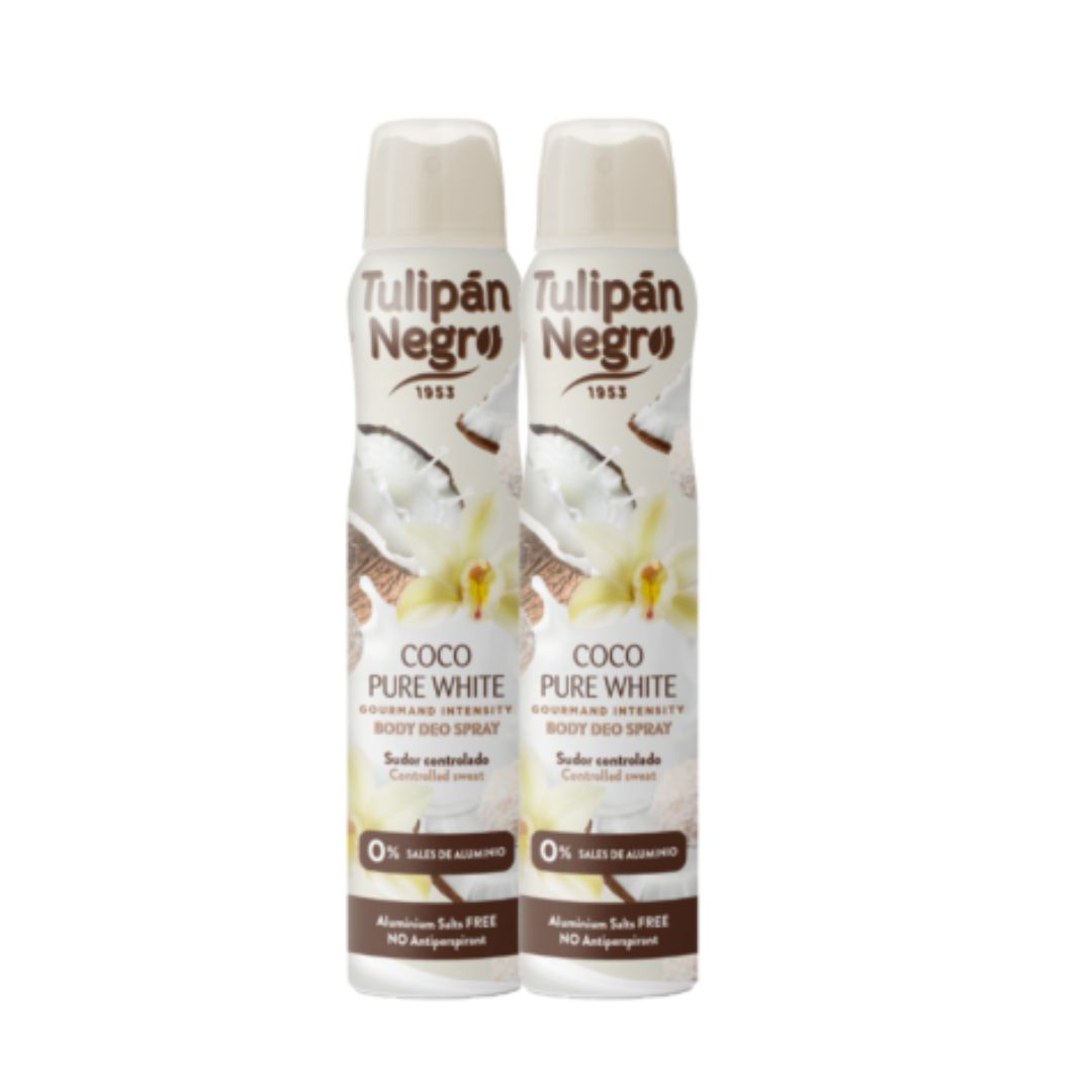 Pacote Economia Body Desodorizante Spray Coco Pure white 2 x 200ml - Tulipan Negro