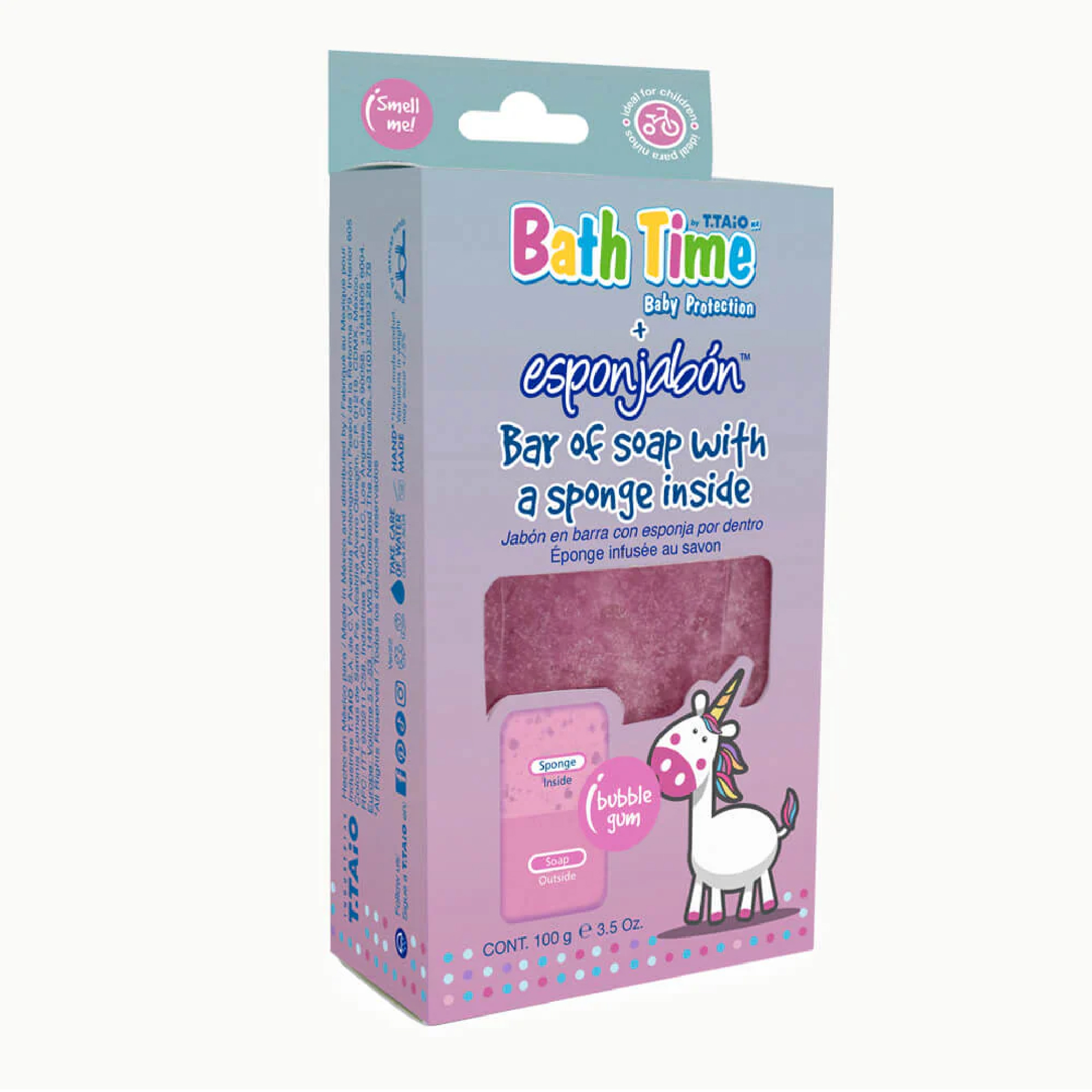 Esponja de Sabão Infantil com Aromas de Chiclete de Morango e Nuvem de Algodão - 120g - T.taio: Bubble Gum