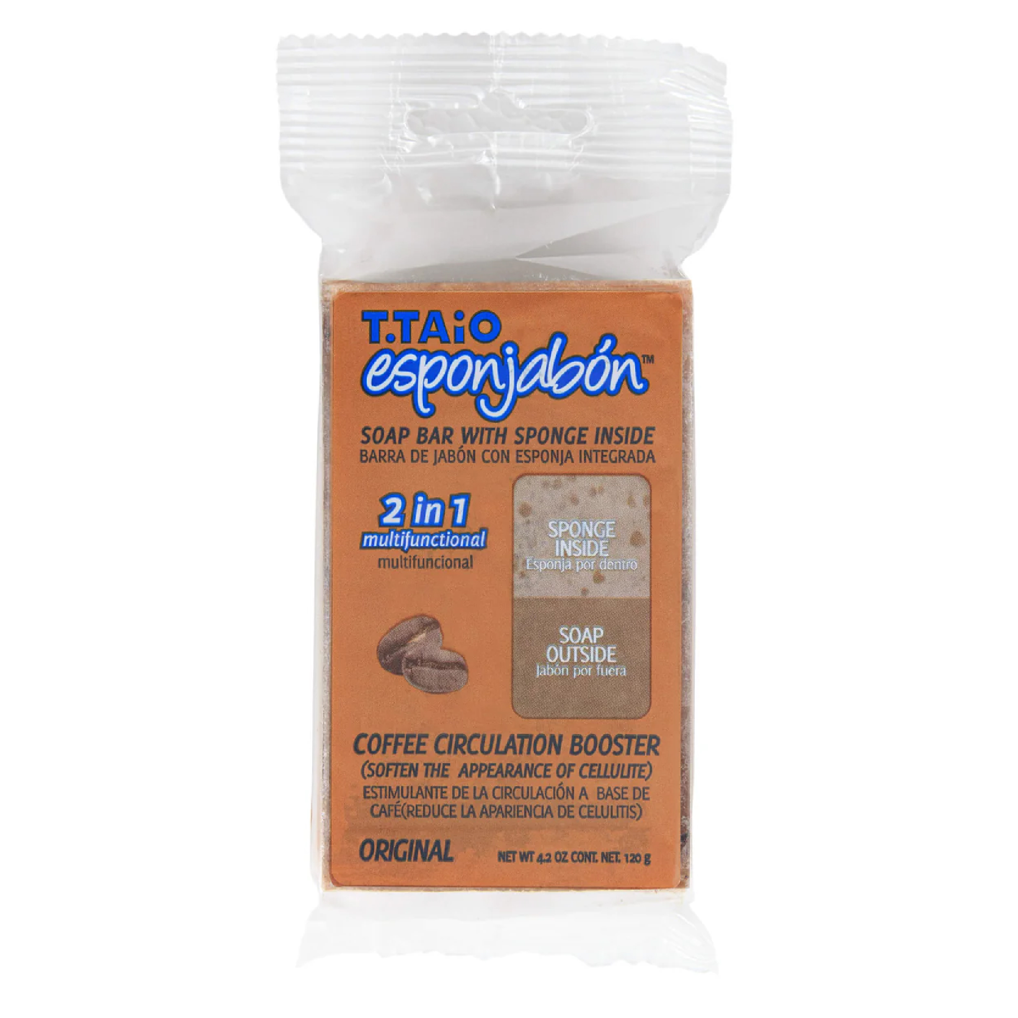 EsponJabón - Esponja + Sabão 2 em 1 - 120 gramas - T.taio: Café
