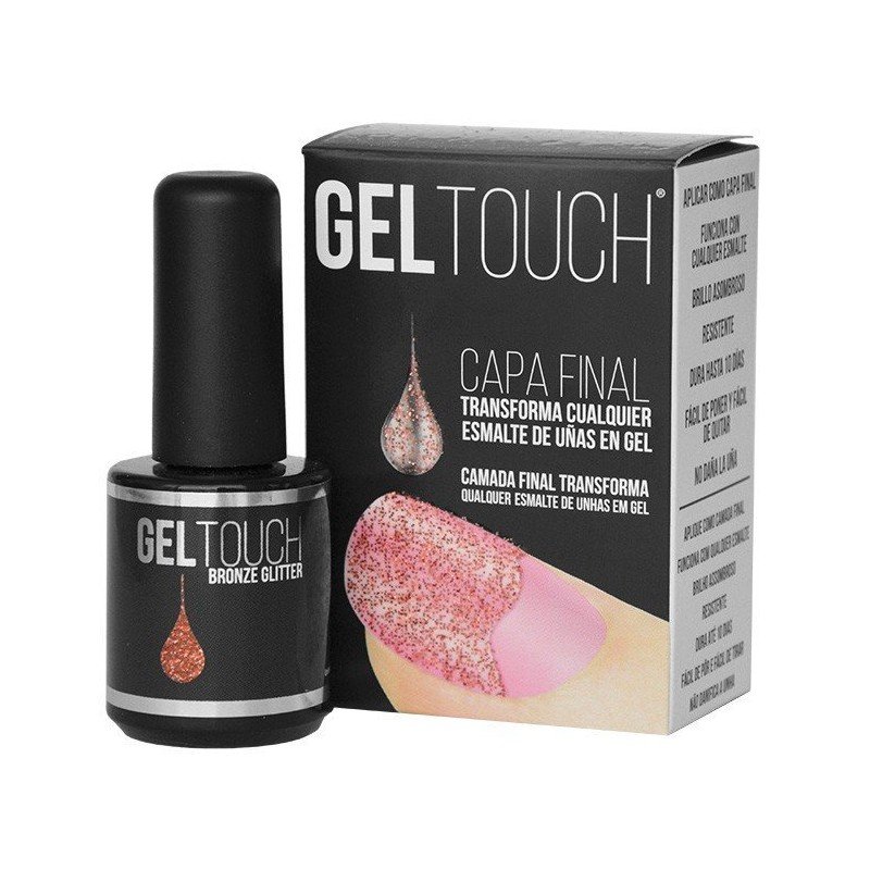 Top Coat Gel Dorado - Glitter Dourado - Gel Touch: -GELTOUCH BRONZE GLITTER - BRONZE