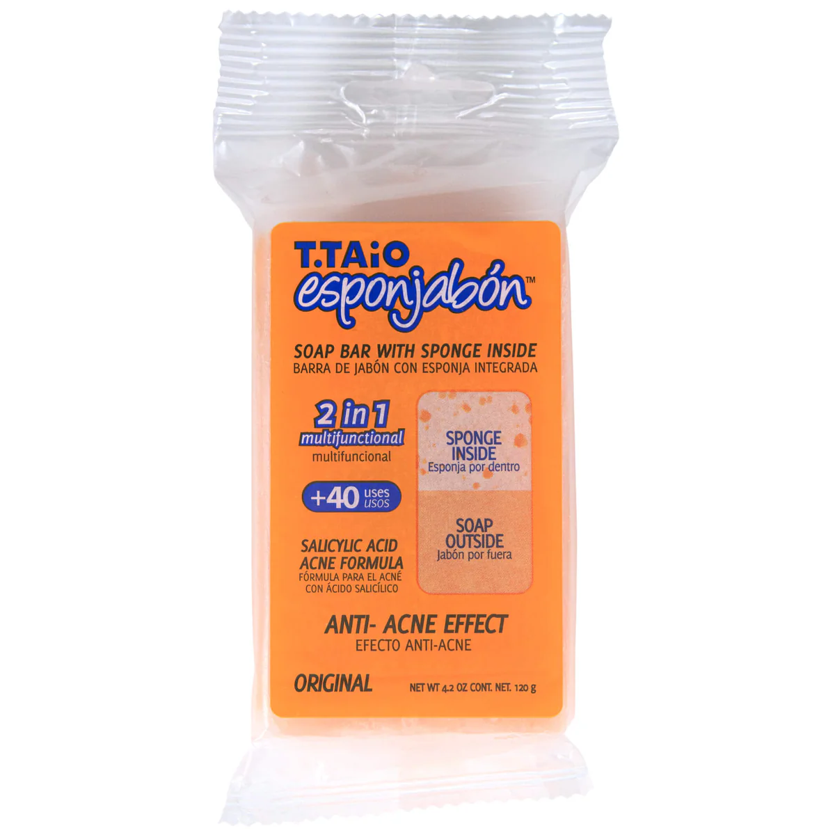 EsponJabón - Esponja + Sabão 2 em 1 - 120 gramas - T.taio: ANTI IMPERFECCIONES